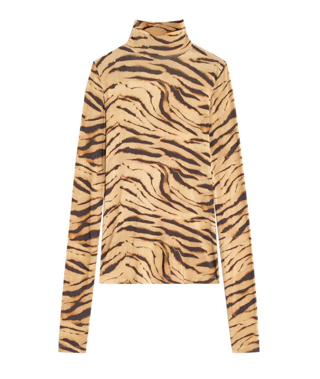 GANNI Коричневая вискозная водолазка, фото 2