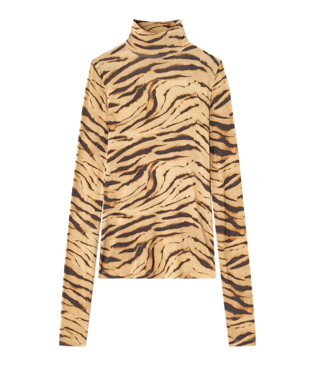 GANNI Коричневая вискозная водолазка, фото 1