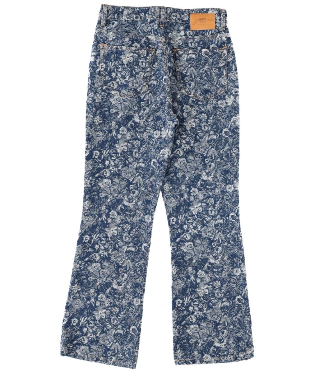 GANNI Синие хлопковые прямые джинсы, фото 2