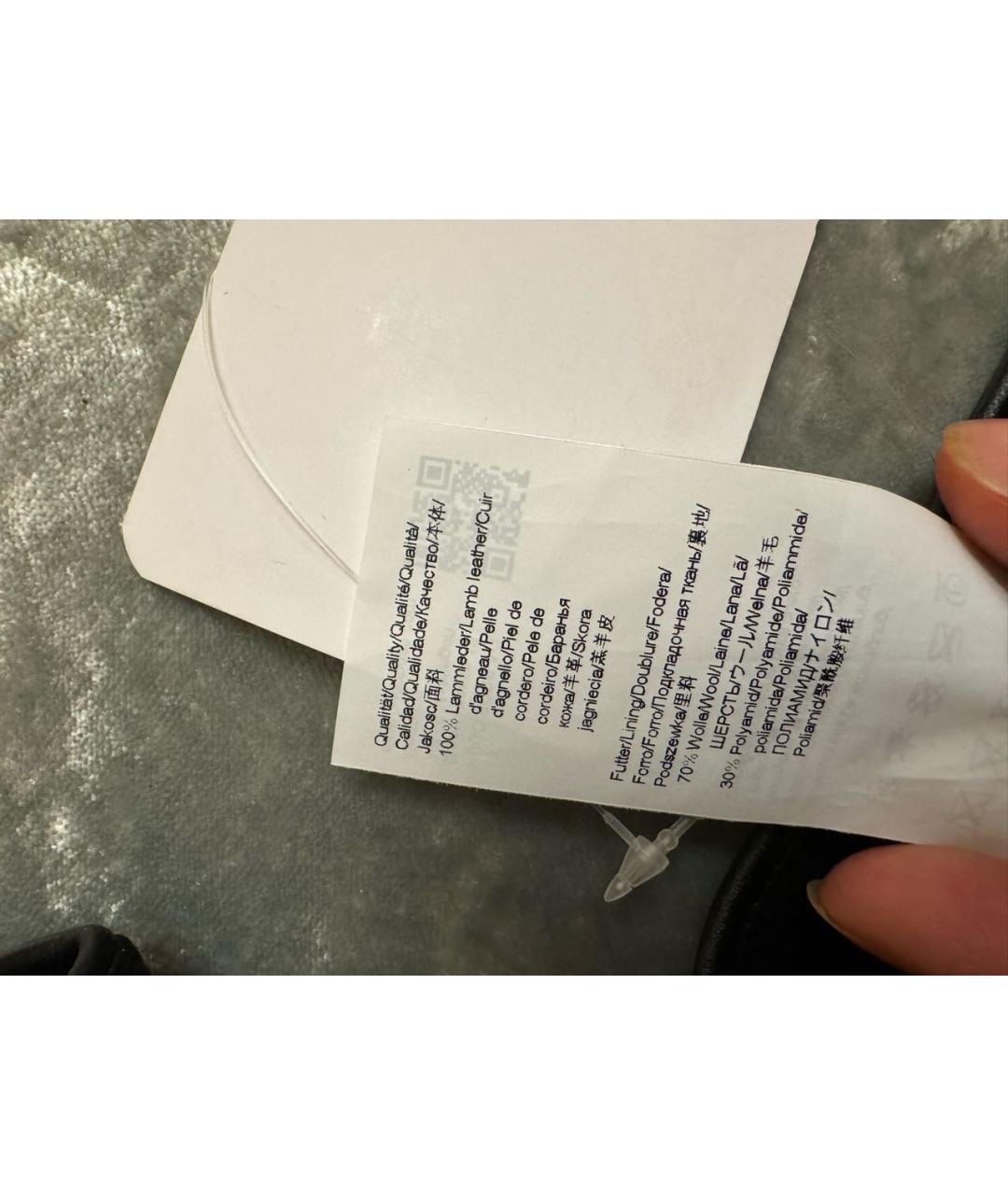 HUGO BOSS Черные кожаные перчатки, фото 5