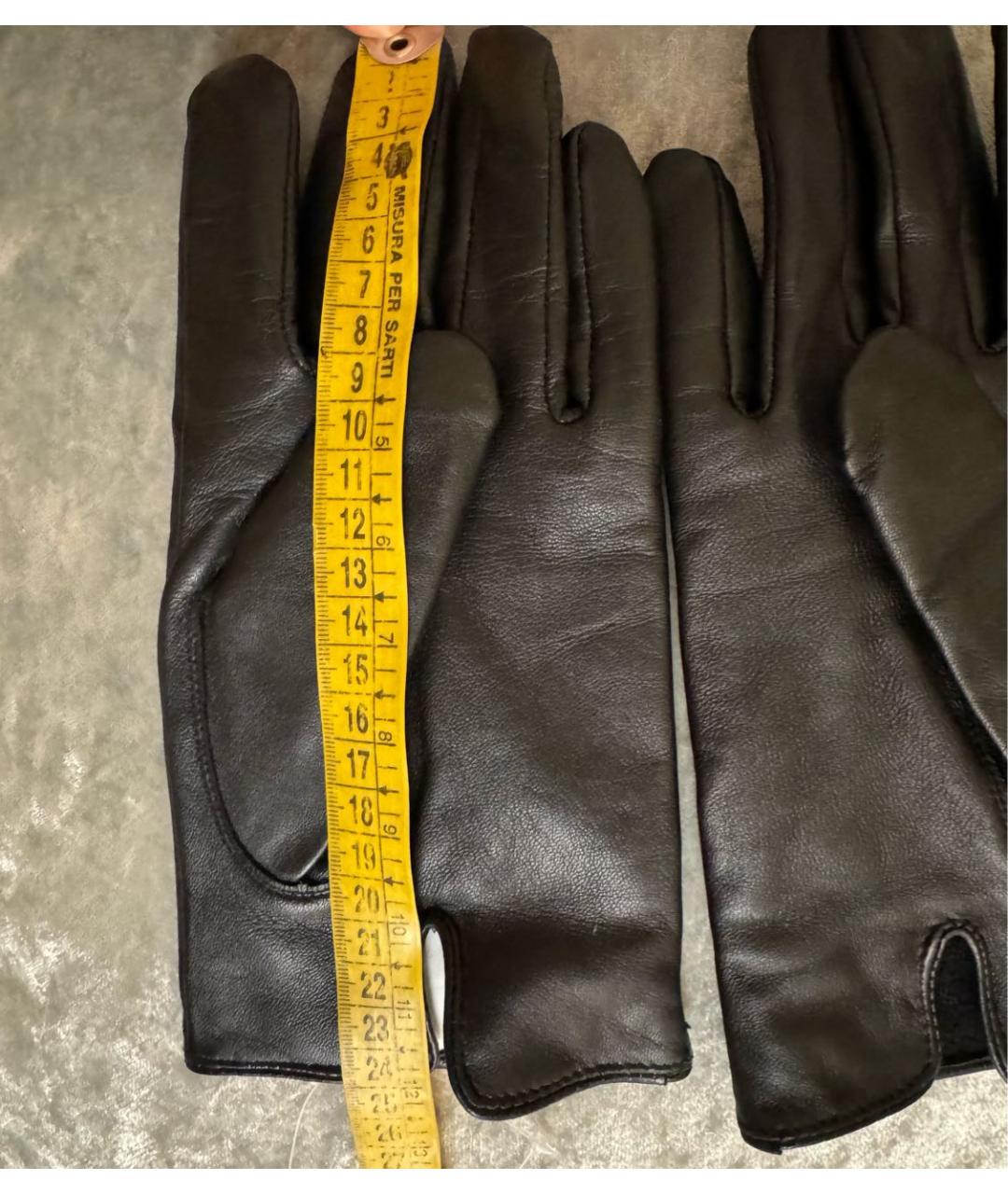 HUGO BOSS Черные кожаные перчатки, фото 6