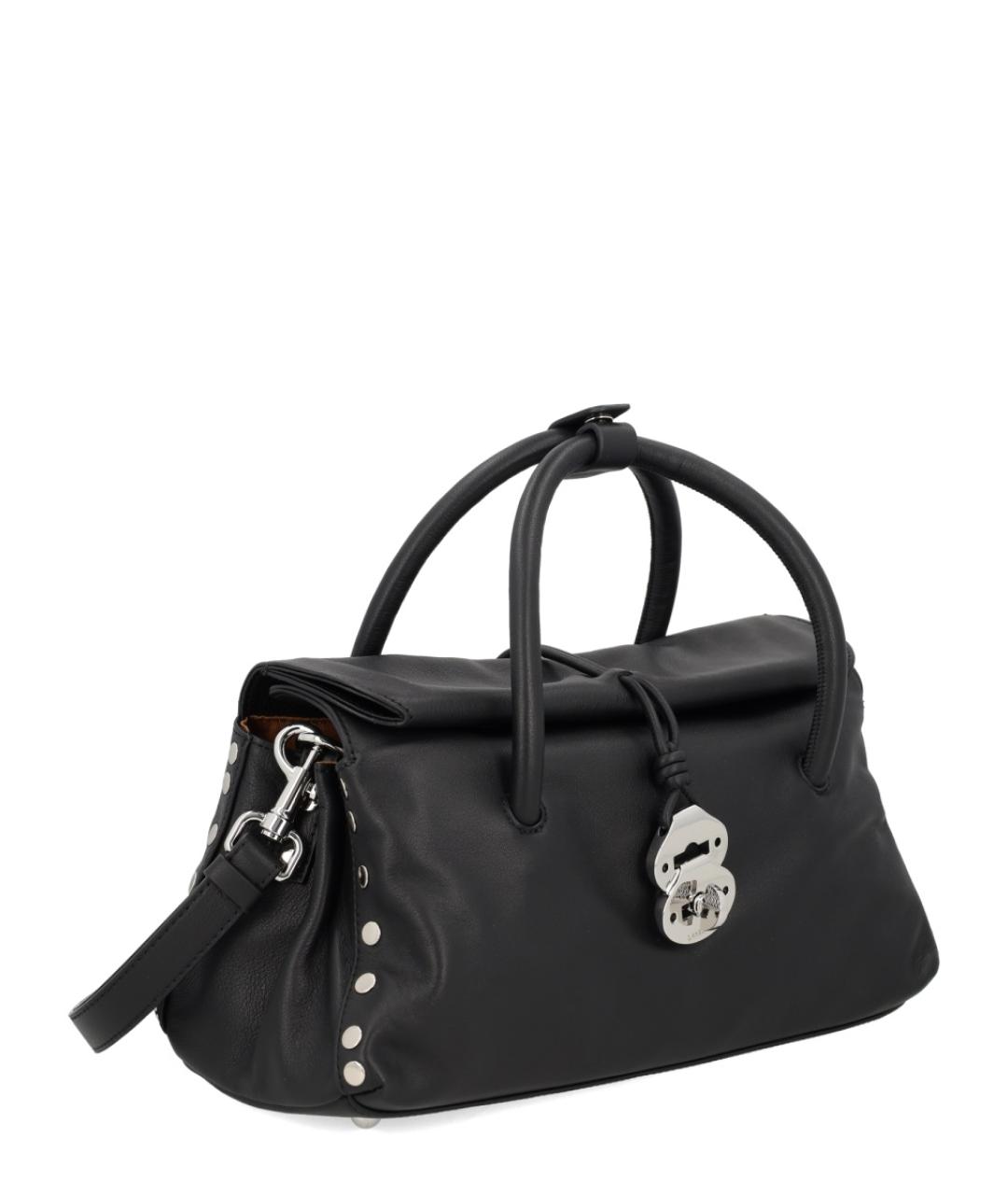 ZANELLATO Черная кожаная сумка с короткими ручками, фото 2