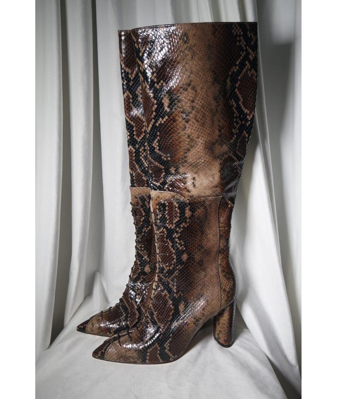 AGL Коричневые кожаные сапоги, фото 2