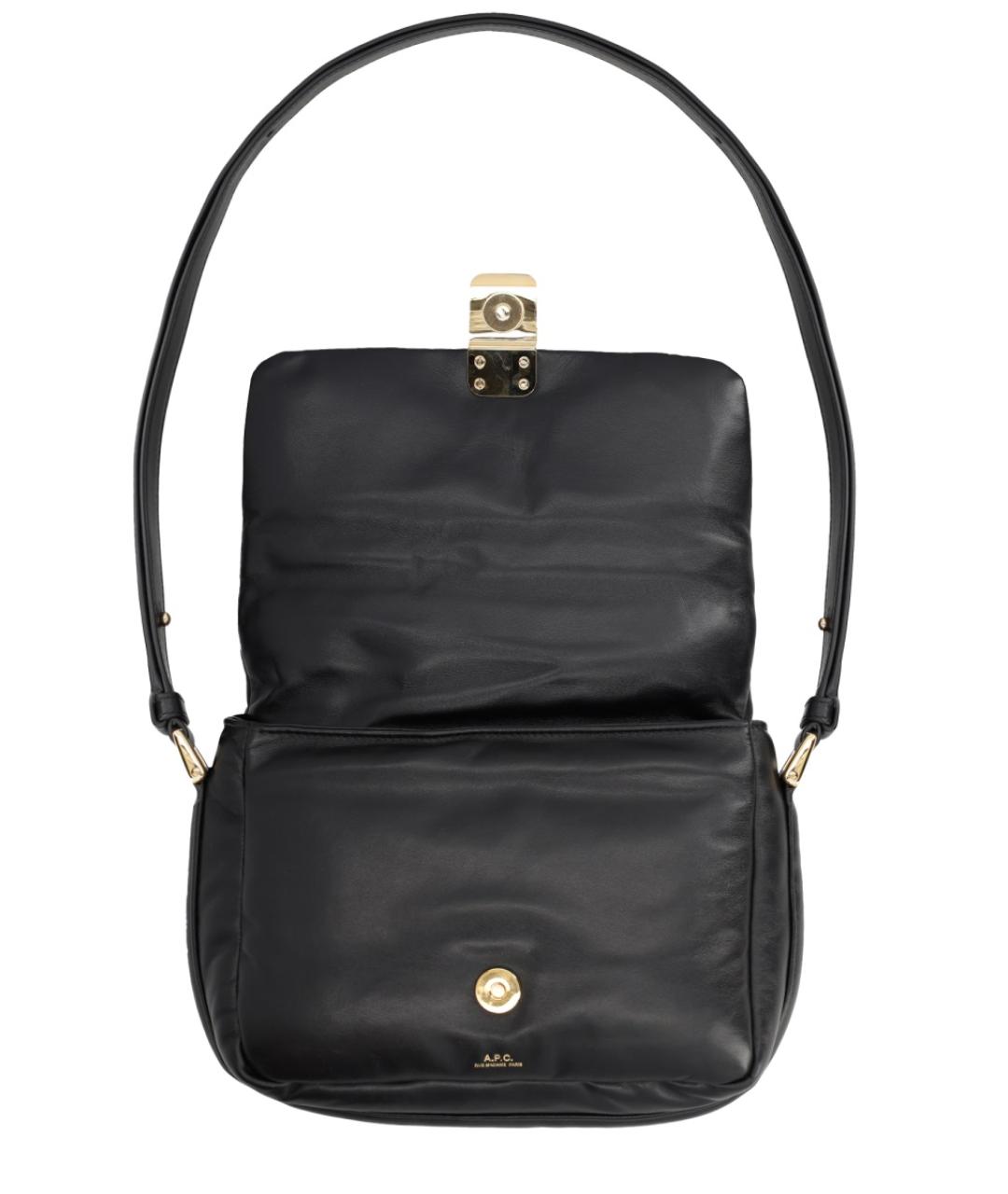 A.P.C. Черная кожаная сумка через плечо, фото 4