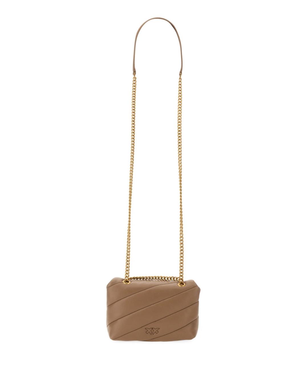 PINKO Коричневая кожаная сумка через плечо, фото 4