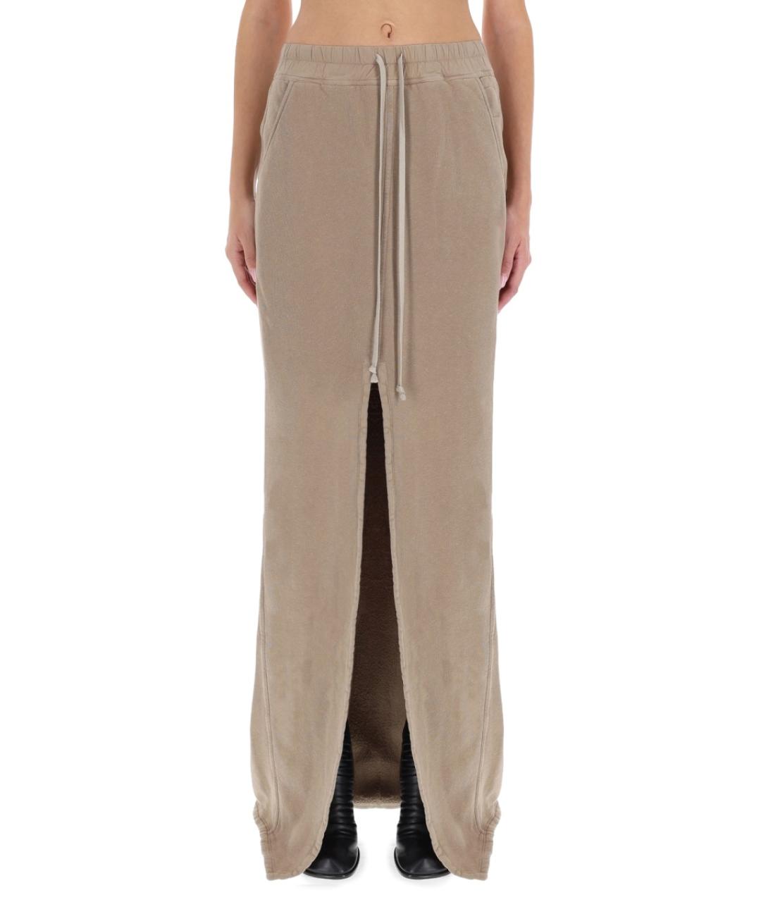 RICK OWENS DRKSHDW Белая хлопковая юбка макси, фото 5