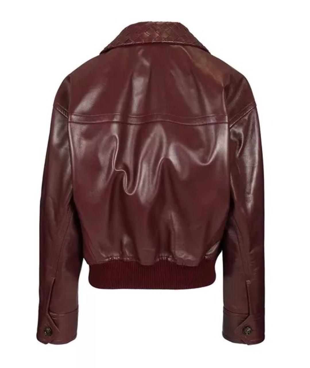 BOTTEGA VENETA Бордовая кожаная куртка, фото 2