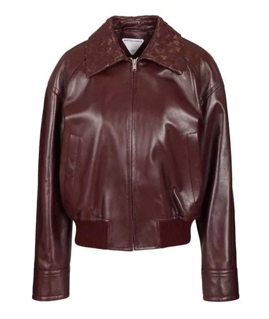 BOTTEGA VENETA Бордовая кожаная куртка, фото 1