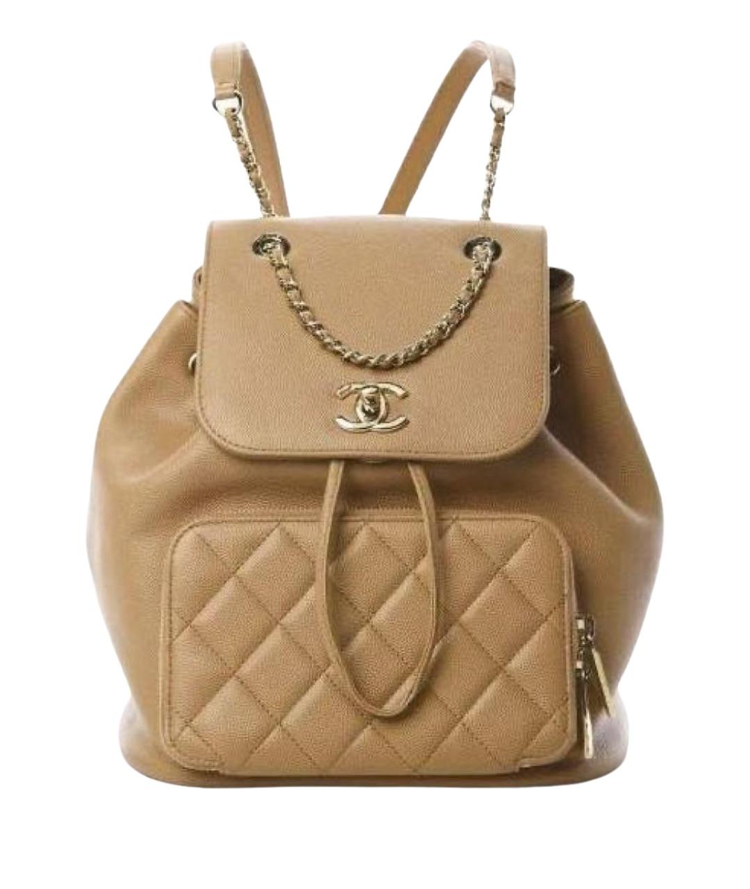CHANEL Бежевый кожаный рюкзак, фото 1
