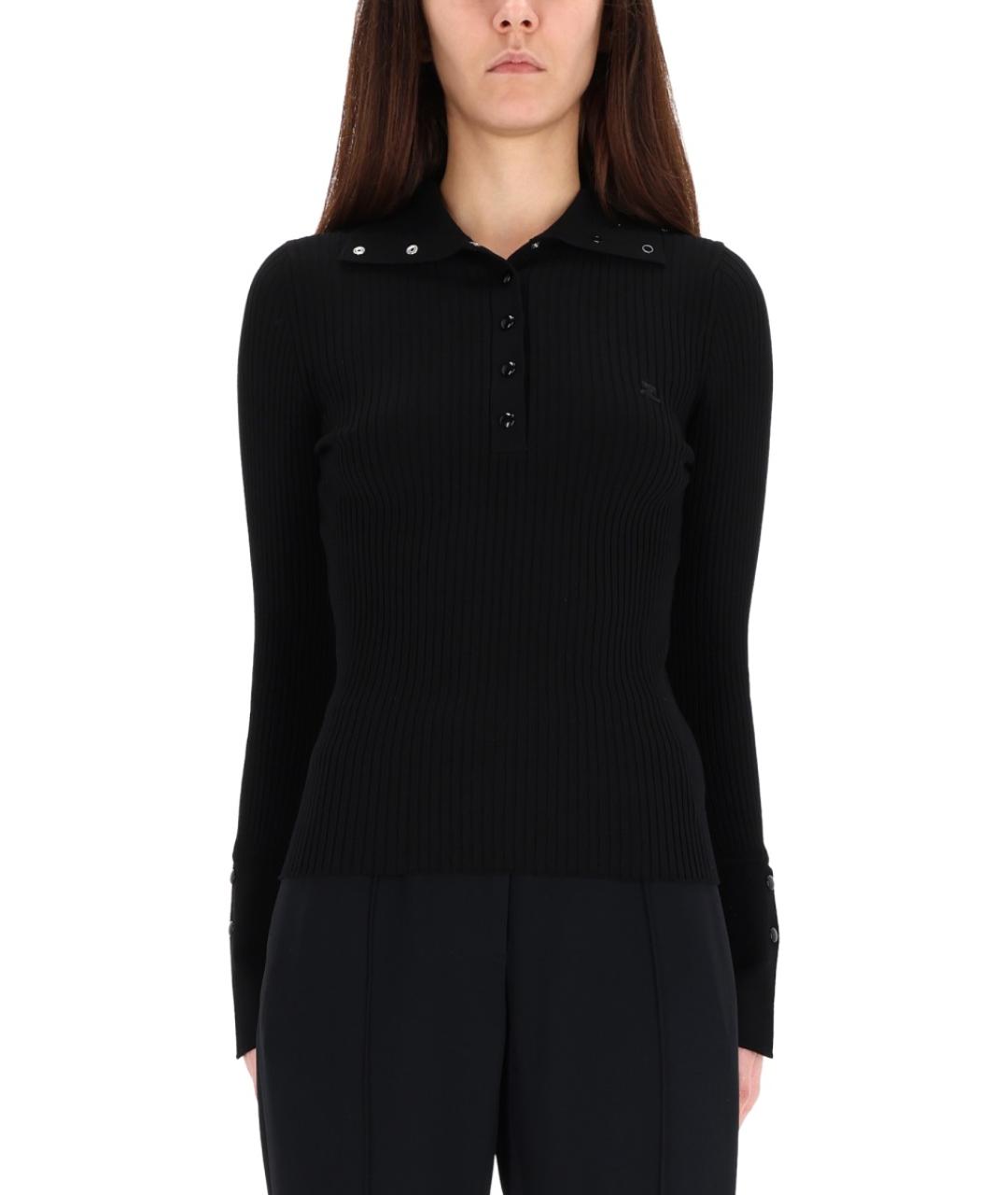 COURREGES Черный вискозный джемпер / свитер, фото 2