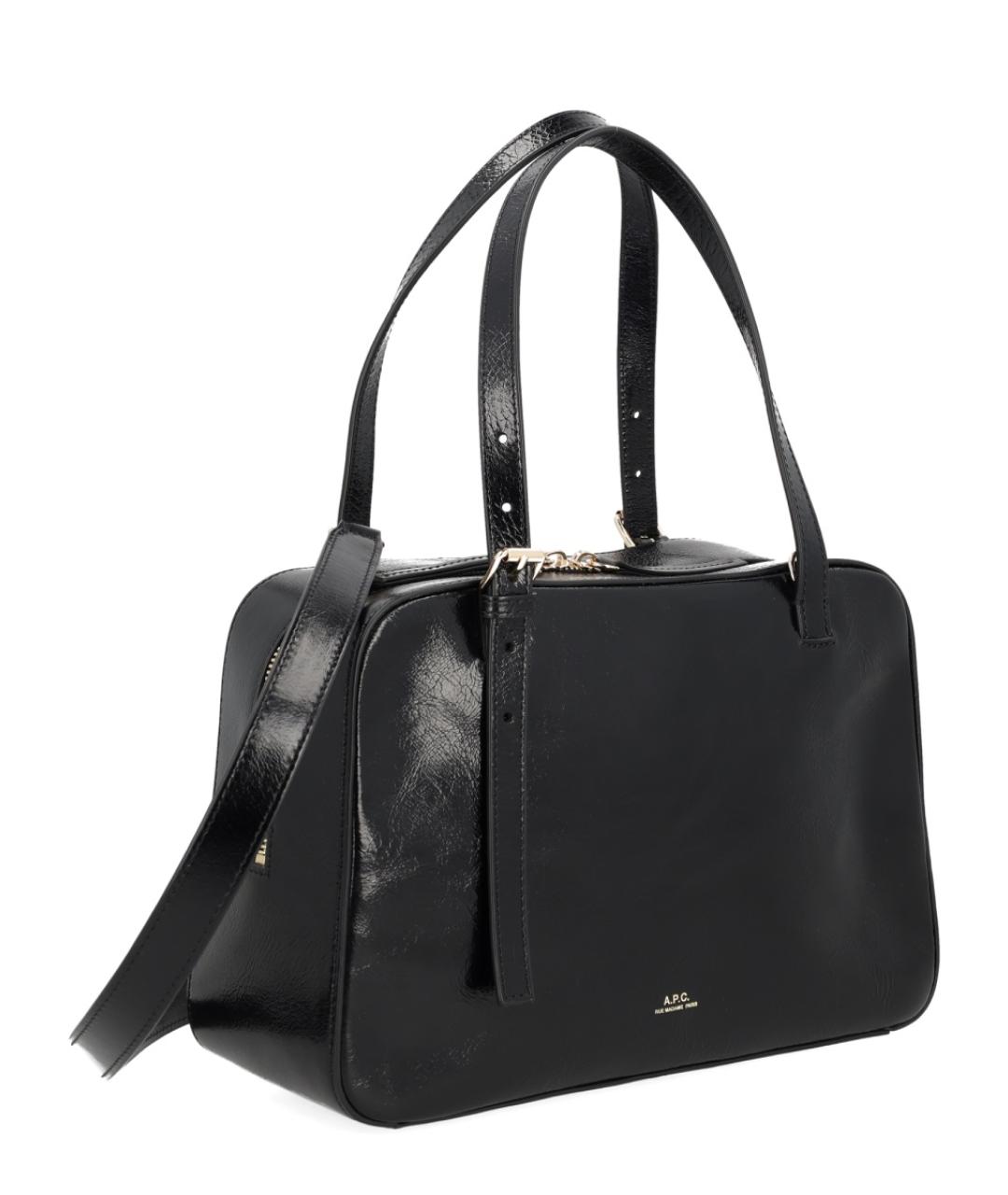 A.P.C. Черная кожаная сумка через плечо, фото 2