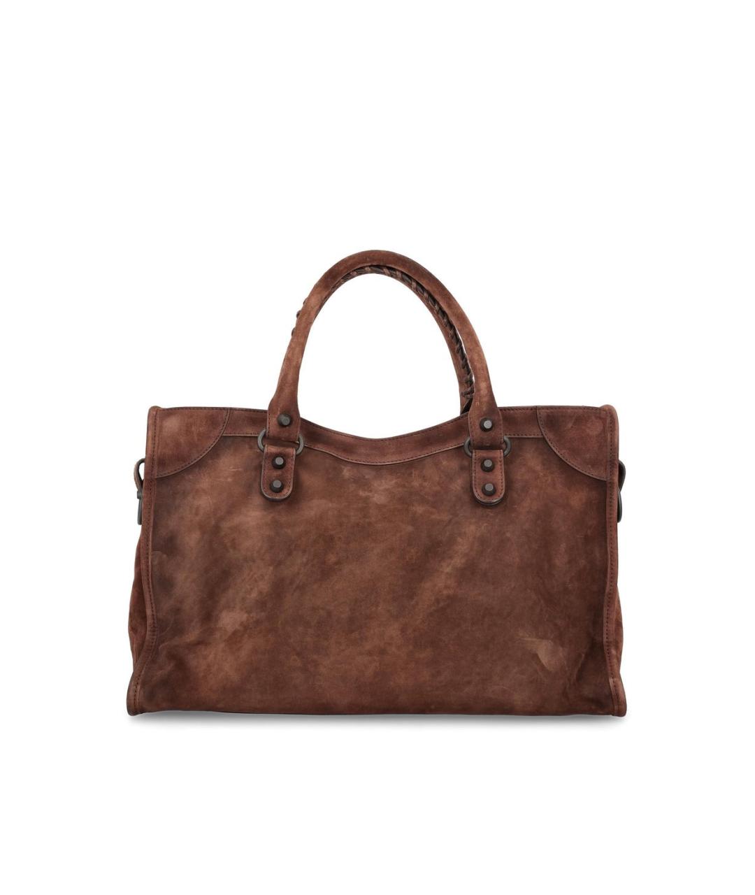 BALENCIAGA Коричневая замшевая сумка через плечо, фото 2