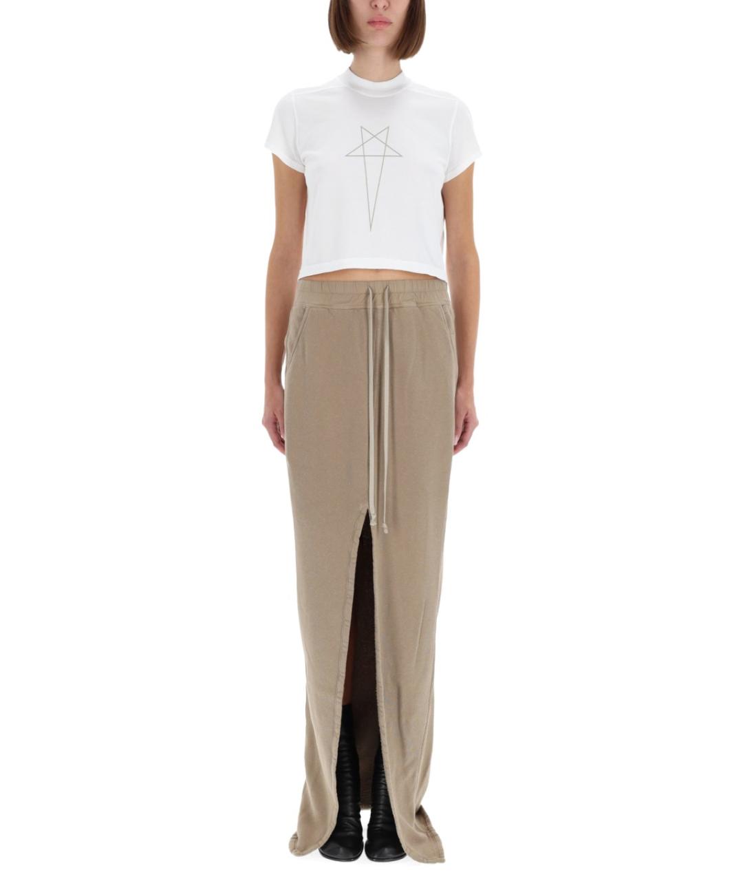 RICK OWENS DRKSHDW Белая хлопковая футболка, фото 4