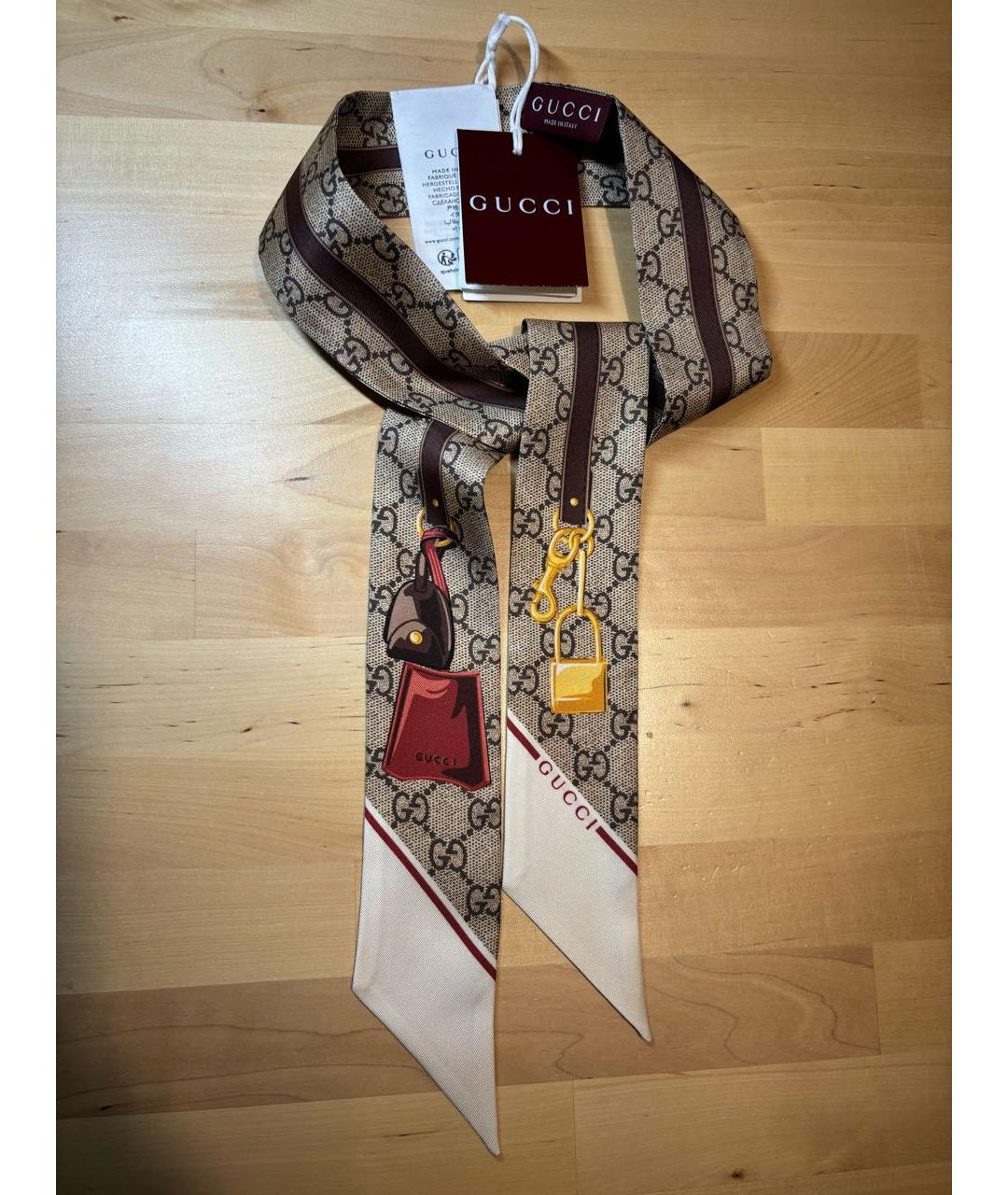 GUCCI Мульти шелковый шарф, фото 7