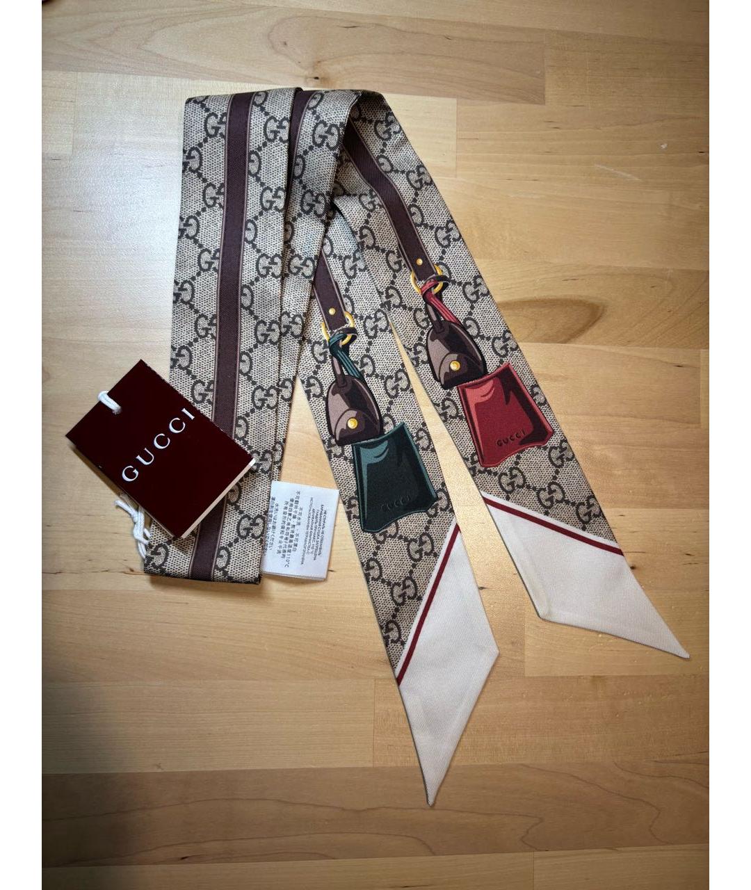 GUCCI Мульти шелковый шарф, фото 5