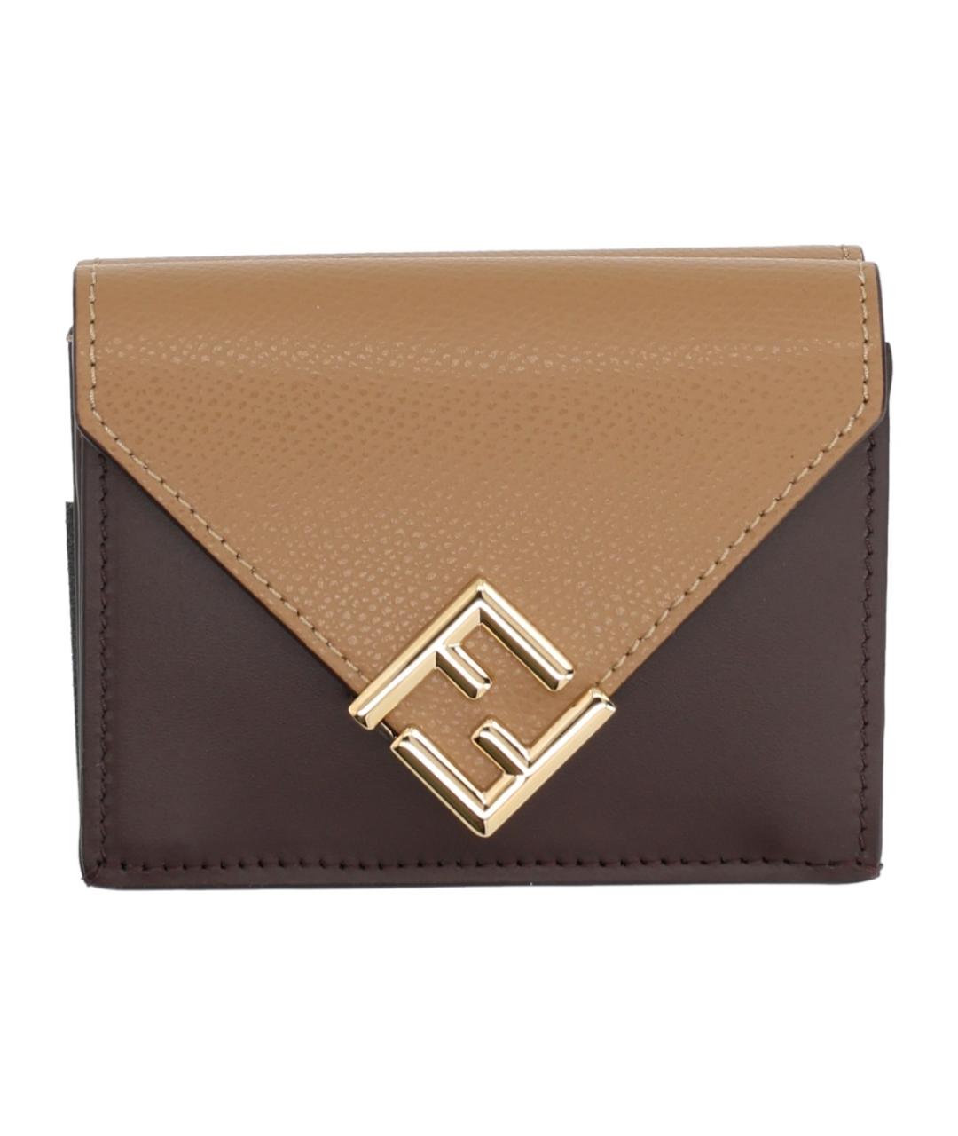 FENDI Коричневый кожаный кошелек, фото 1