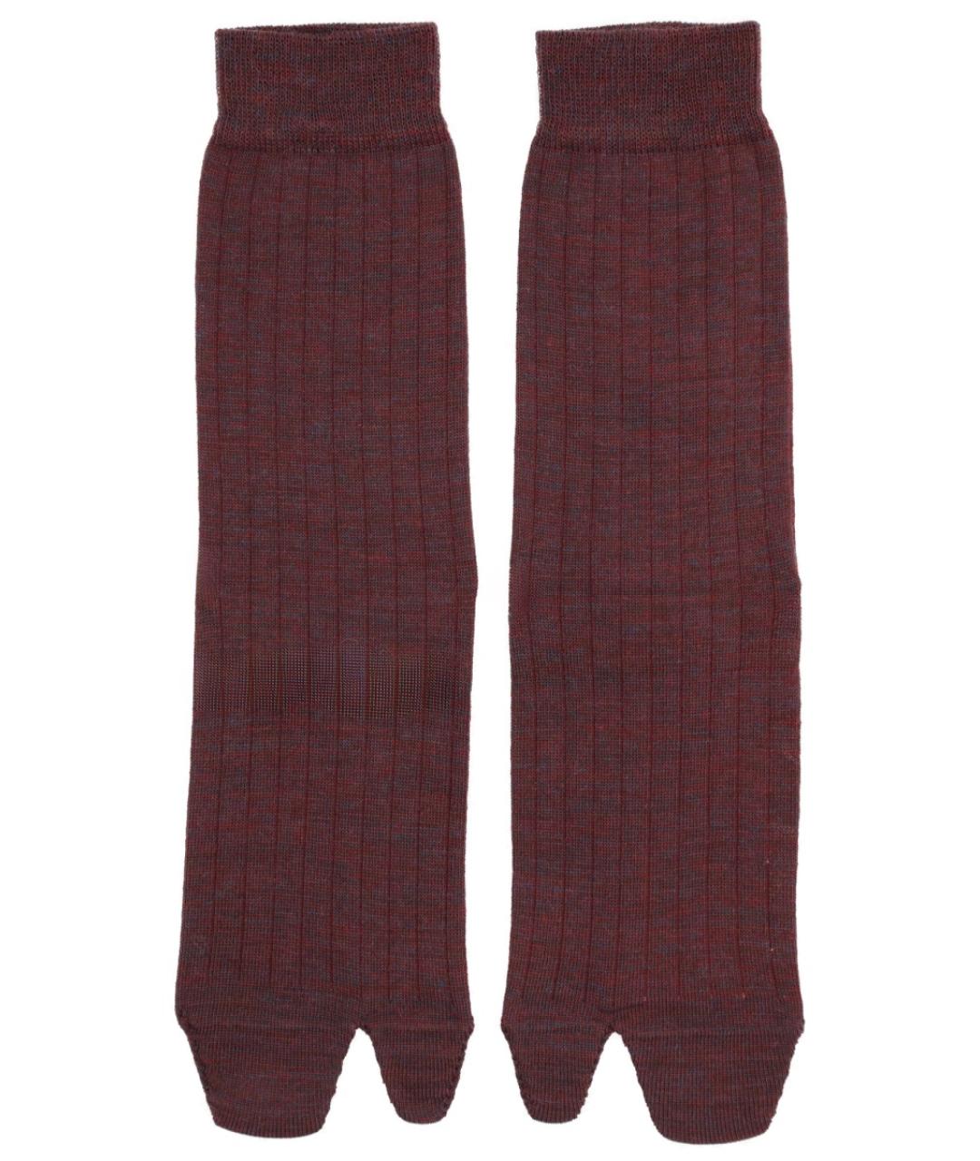 MAISON MARGIELA Бордовые носки, чулки и колготы, фото 1