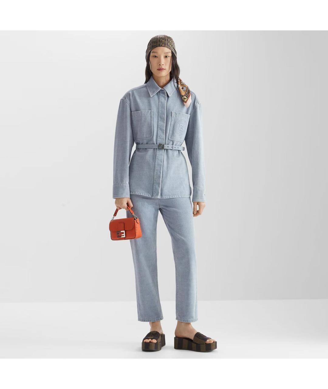 FENDI Голубая хлопковая куртка, фото 2