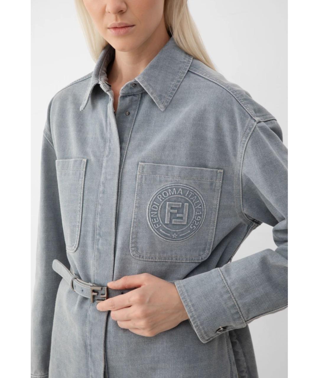 FENDI Голубая хлопковая куртка, фото 5