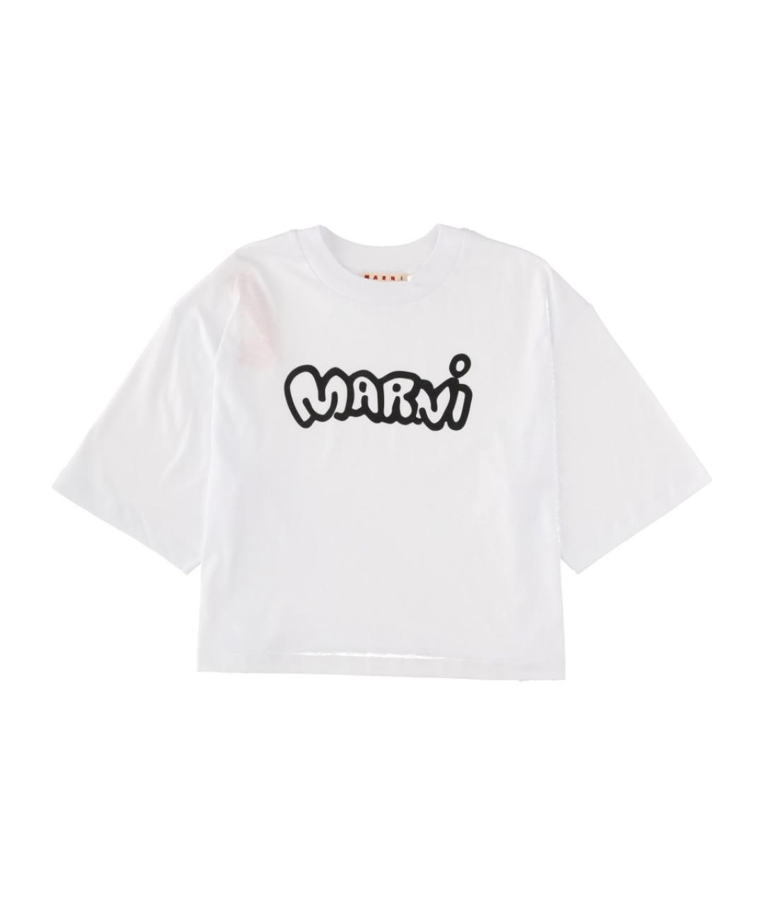 MARNI Белая хлопковая футболка, фото 1
