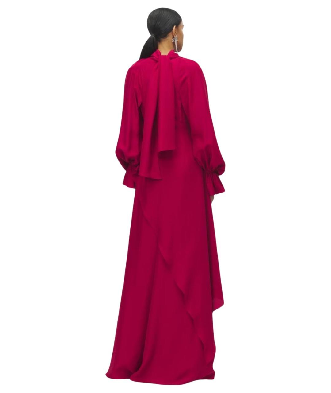 ALEXANDER MCQUEEN Красное шелковое вечернее платье, фото 3