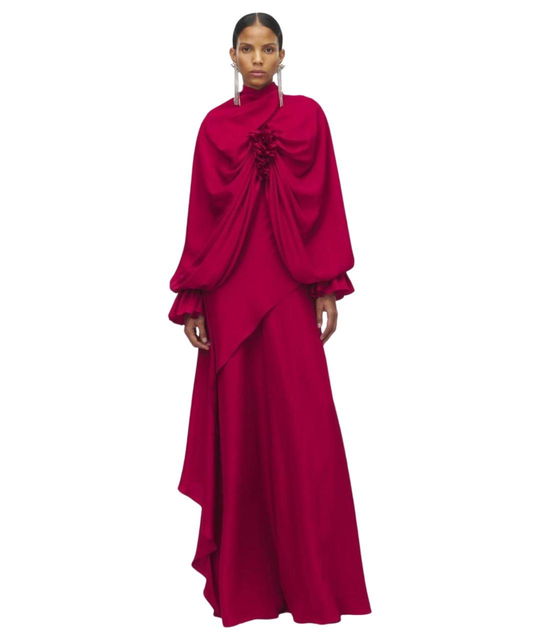 ALEXANDER MCQUEEN Красное шелковое вечернее платье, фото 2