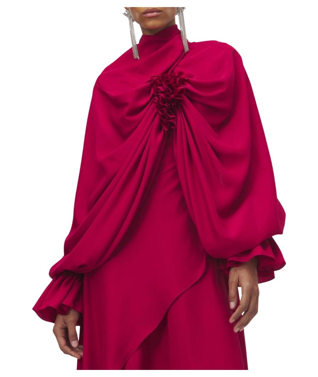 ALEXANDER MCQUEEN Красное шелковое вечернее платье, фото 4