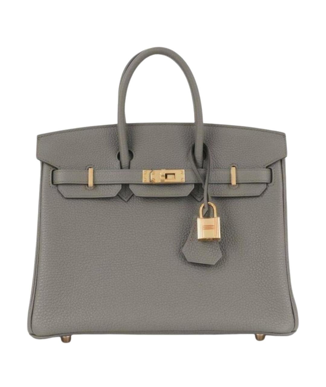 HERMES Серая кожаная сумка тоут, фото 1