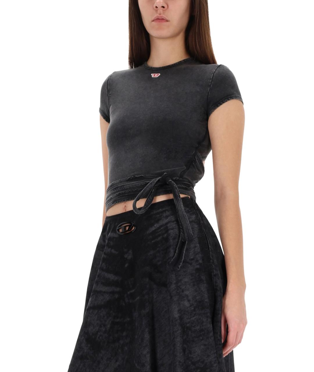 DIESEL Черная хлопковая футболка, фото 5