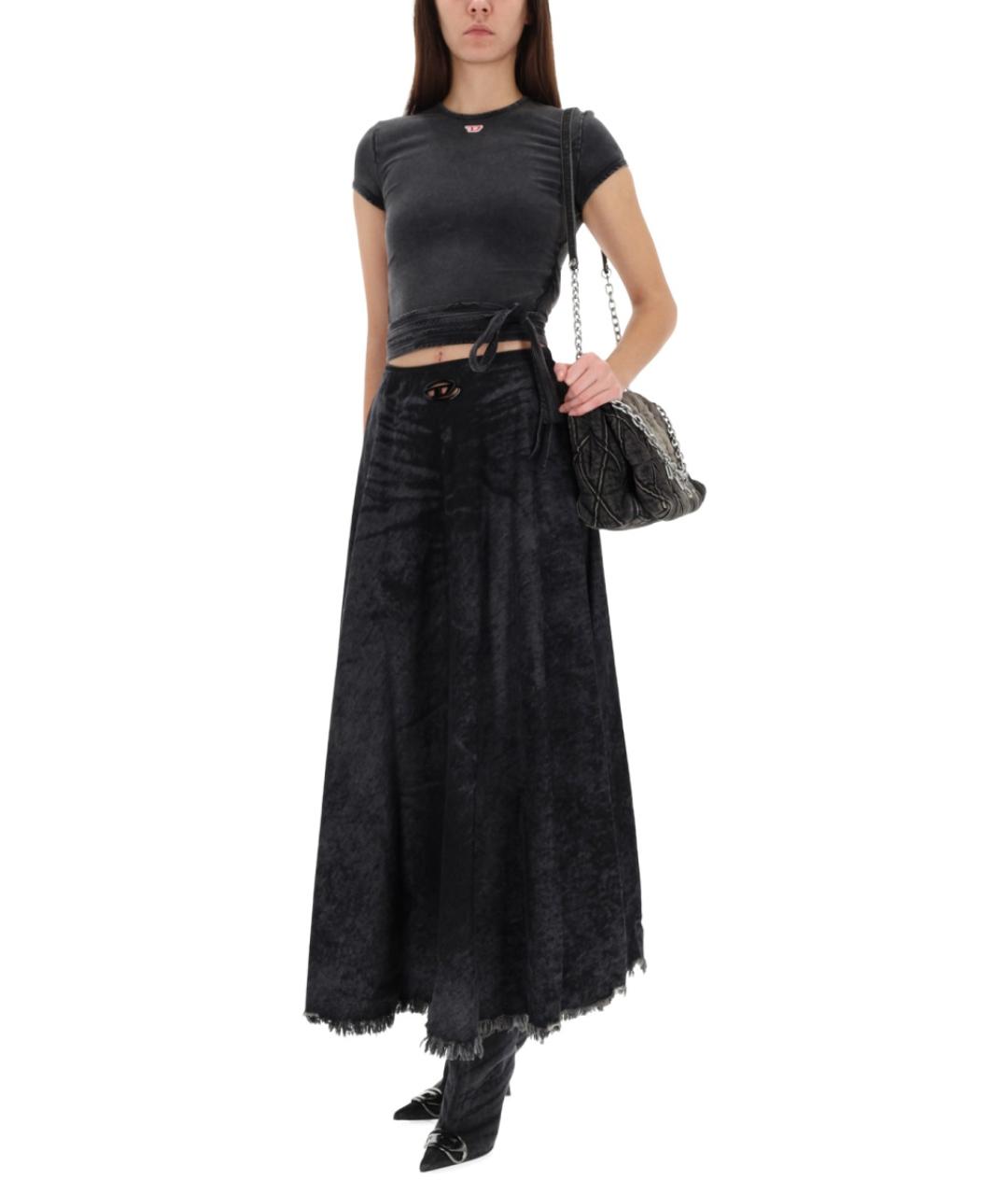 DIESEL Черная хлопковая футболка, фото 4