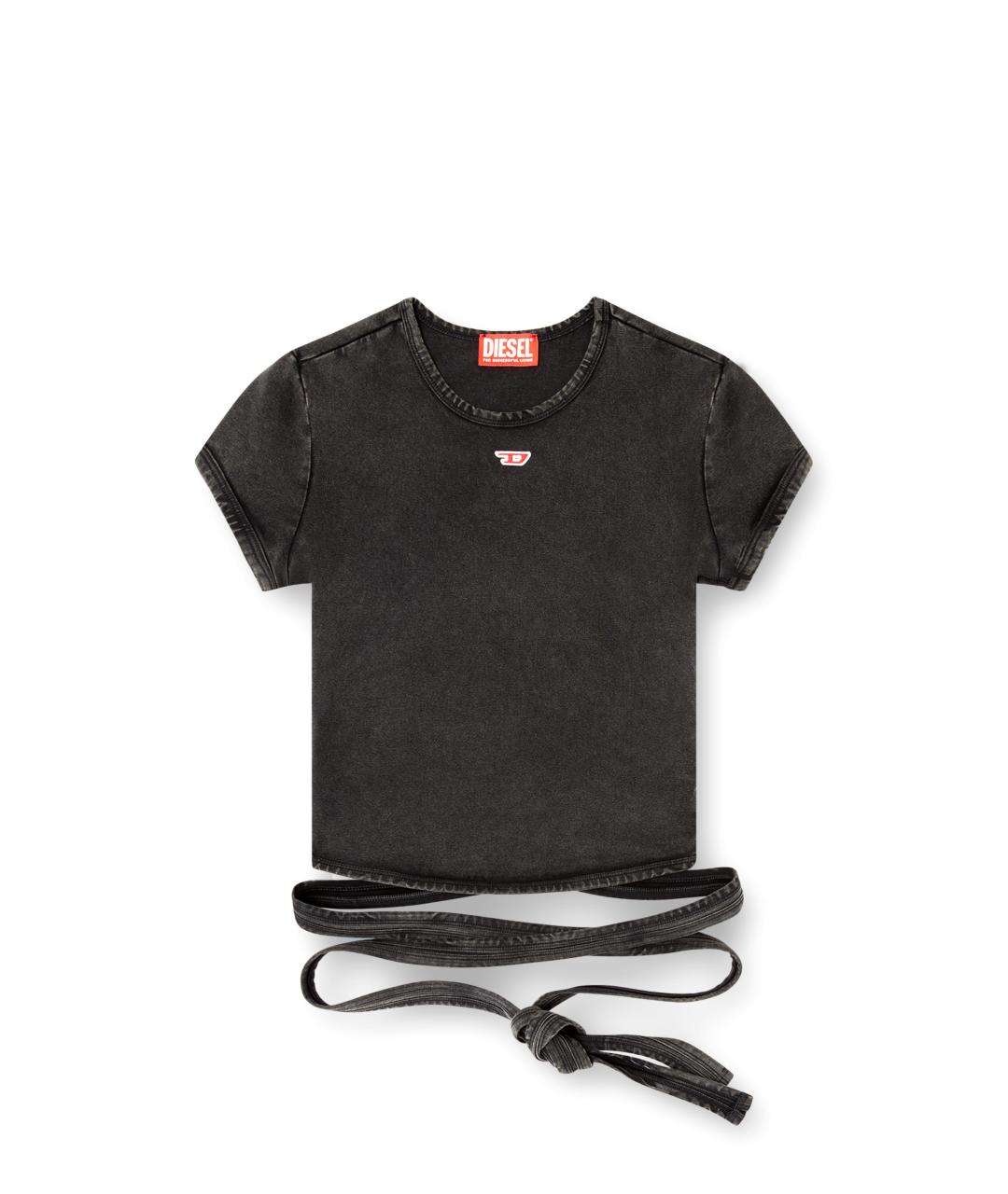 DIESEL Черная хлопковая футболка, фото 1