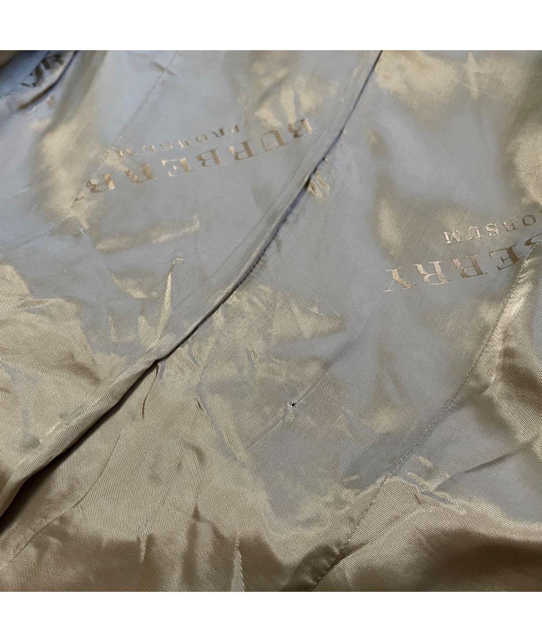 BURBERRY Золотой хлопковый тренч/плащ, фото 8
