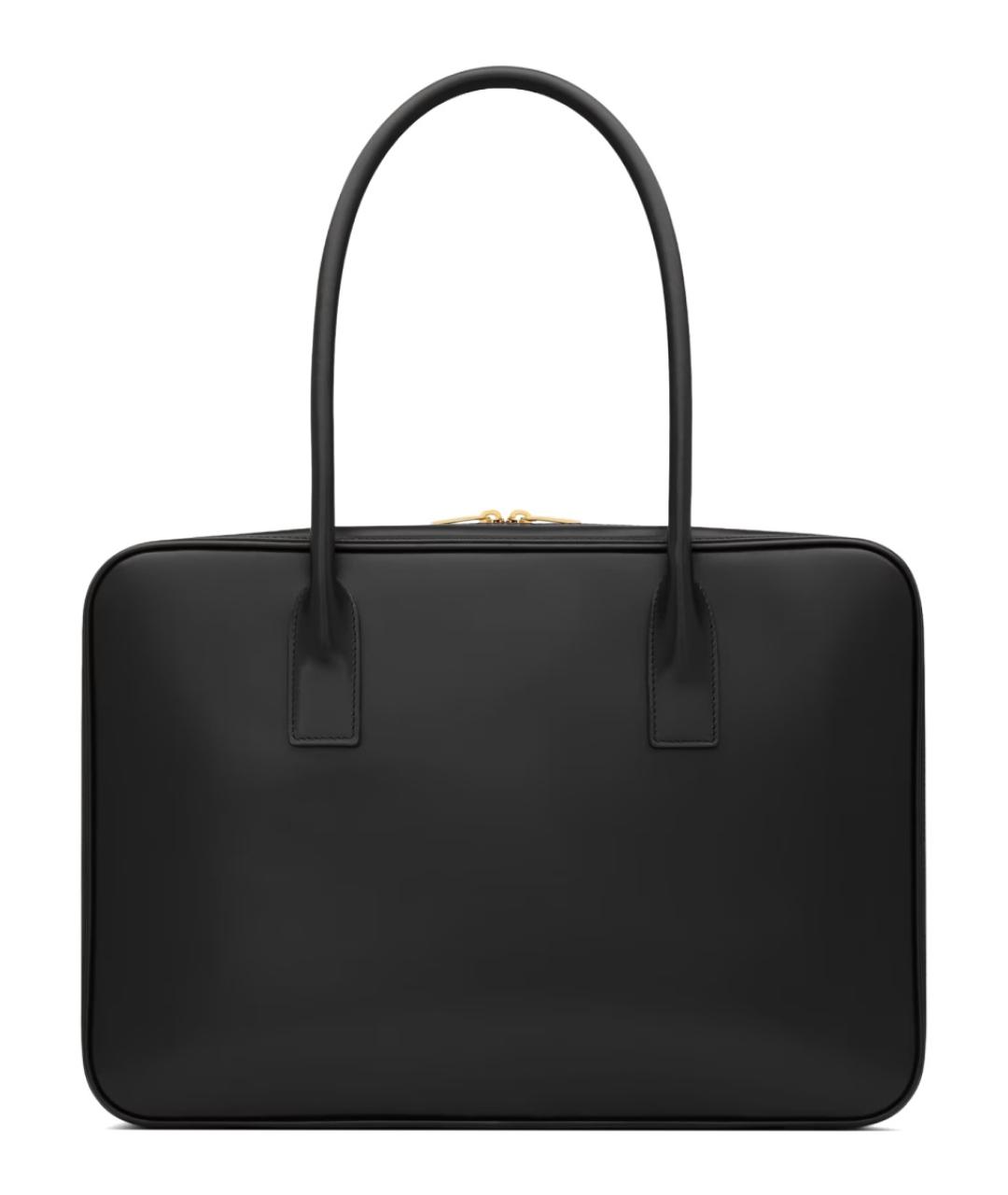 SAINT LAURENT Черная кожаная сумка тоут, фото 3