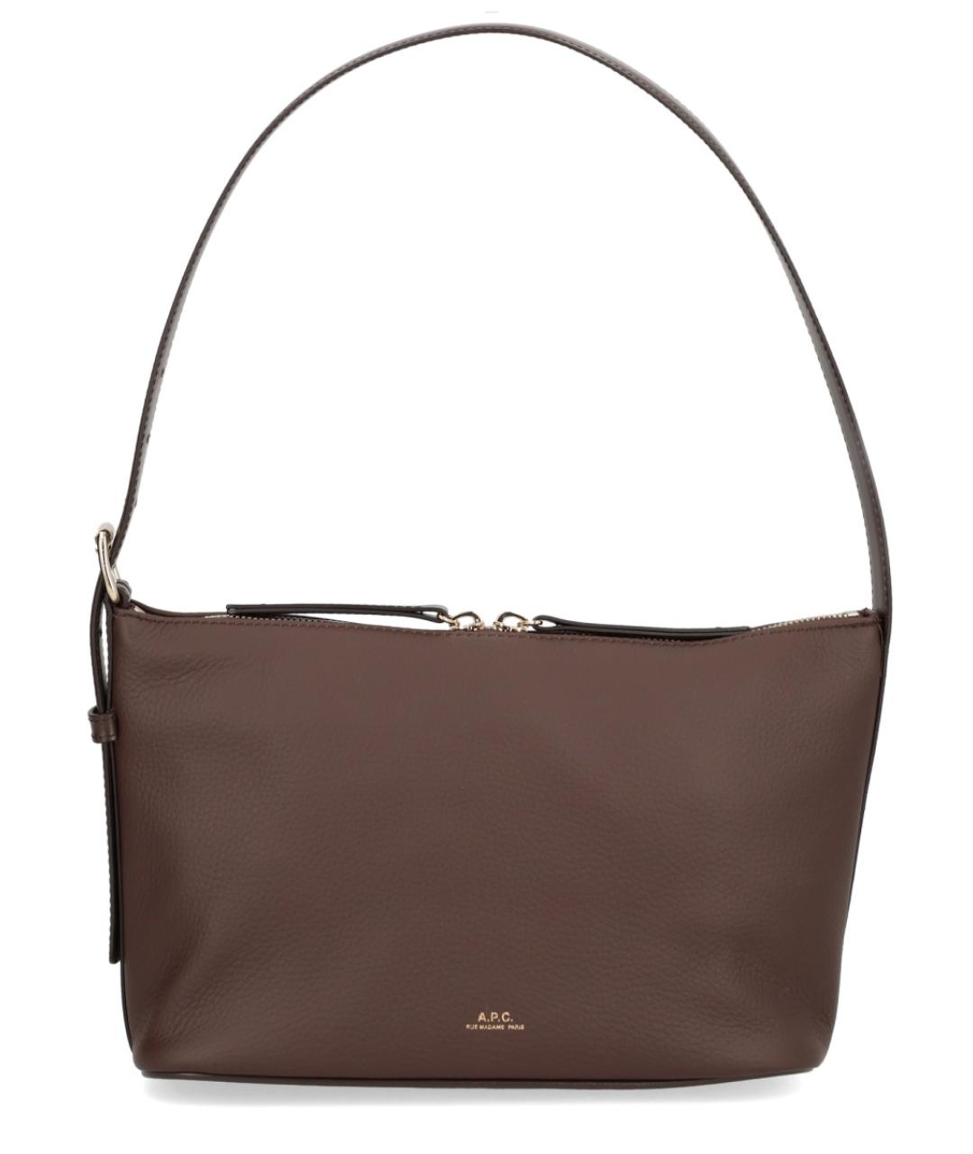 A.P.C. Коричневая кожаная сумка через плечо, фото 1