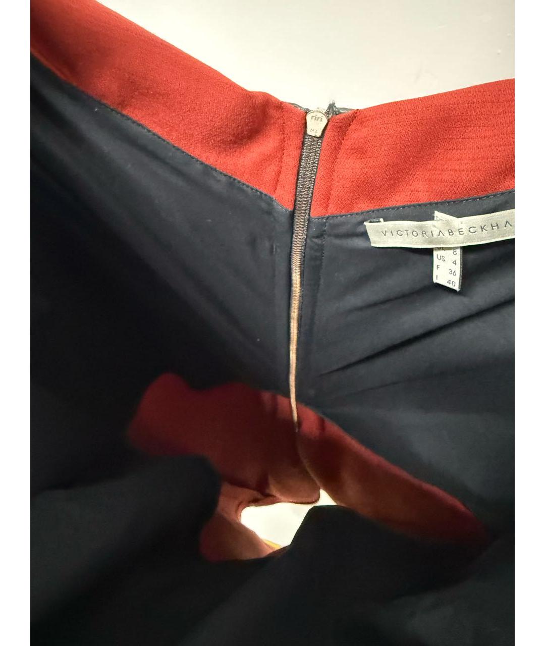 VICTORIA BECKHAM Бордовое шерстяное повседневное платье, фото 3