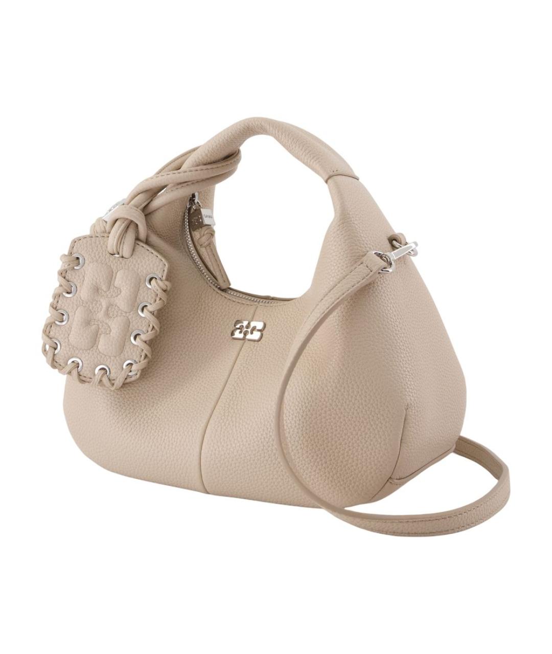 GANNI Бежевая сумка с короткими ручками, фото 2