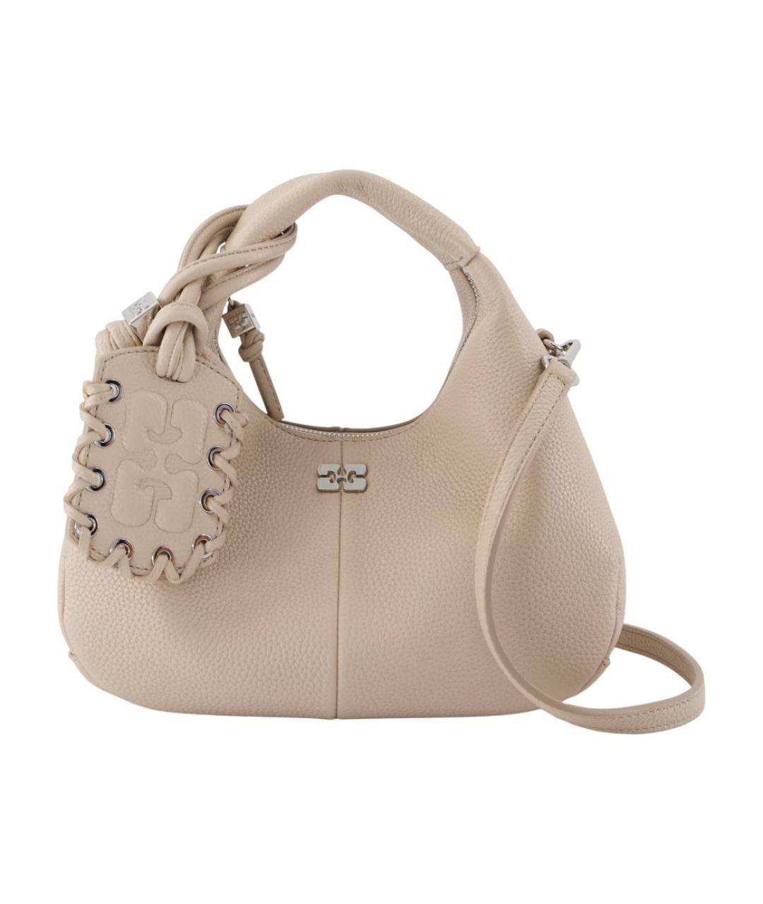 GANNI Бежевая сумка с короткими ручками, фото 1