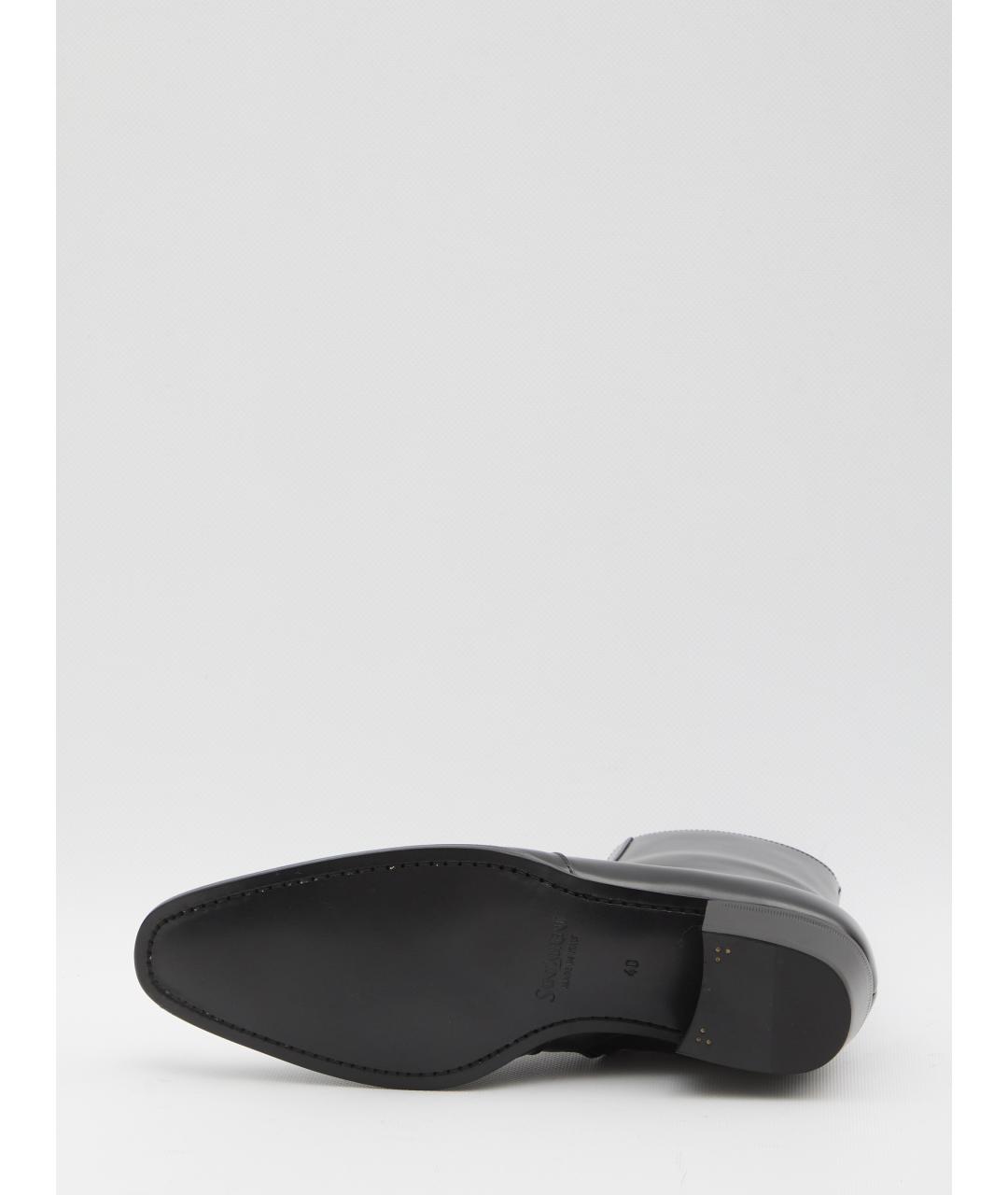 SAINT LAURENT Черные кожаные высокие ботинки, фото 4