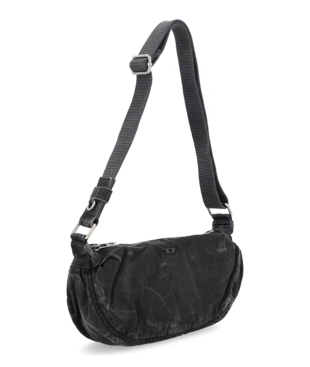 DIESEL Черная хлопковая сумка через плечо, фото 3