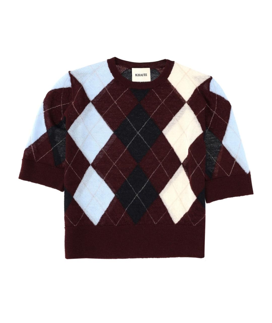 KHAITE Бордовый кашемировый джемпер / свитер, фото 1