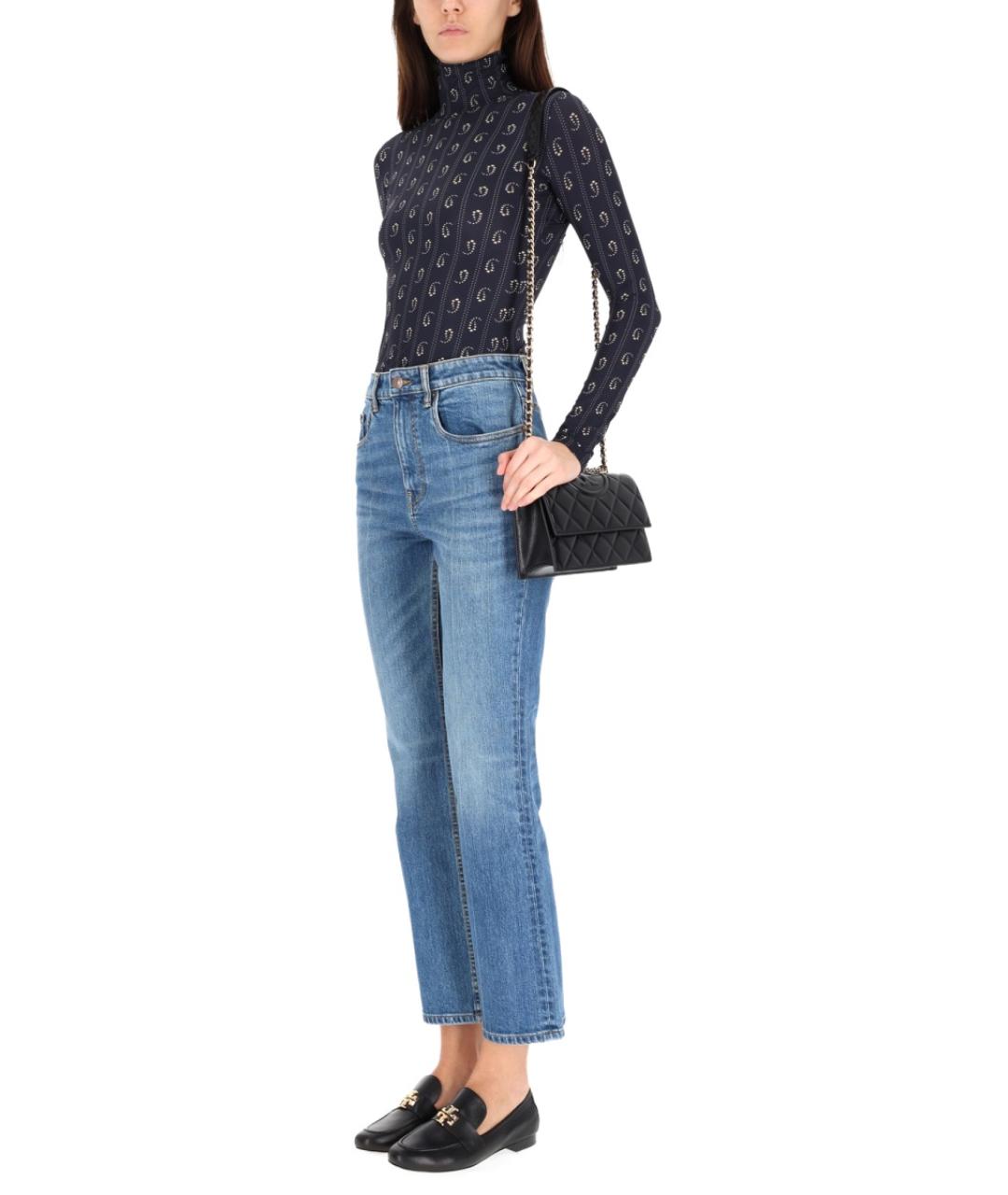 TORY BURCH Синяя вискозная водолазка, фото 5