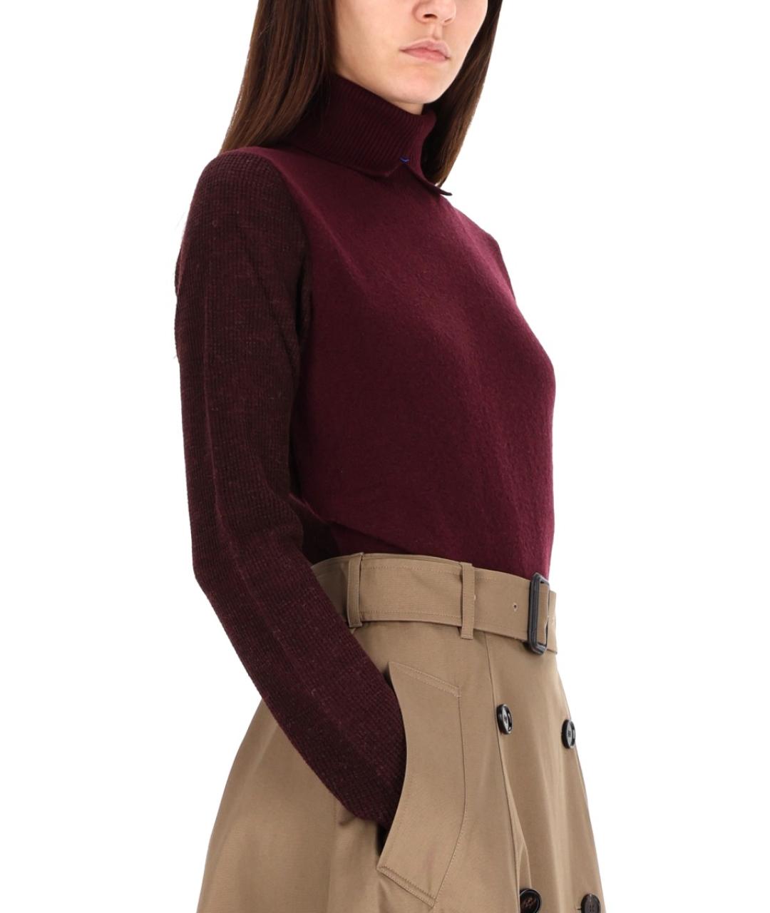 BURBERRY Бордовый шерстяной джемпер / свитер, фото 5