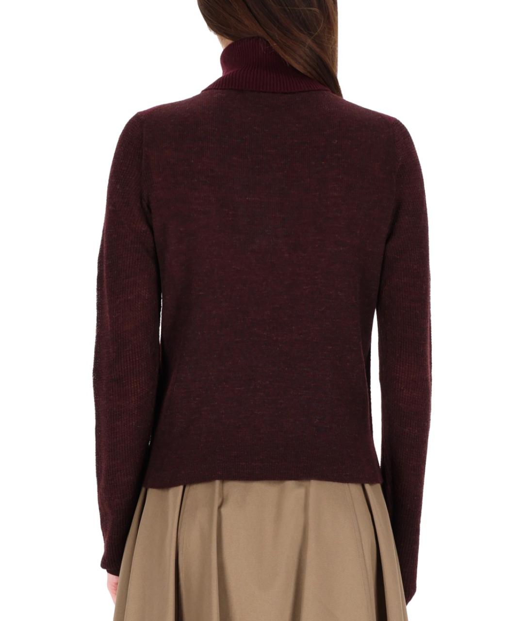 BURBERRY Бордовый шерстяной джемпер / свитер, фото 4