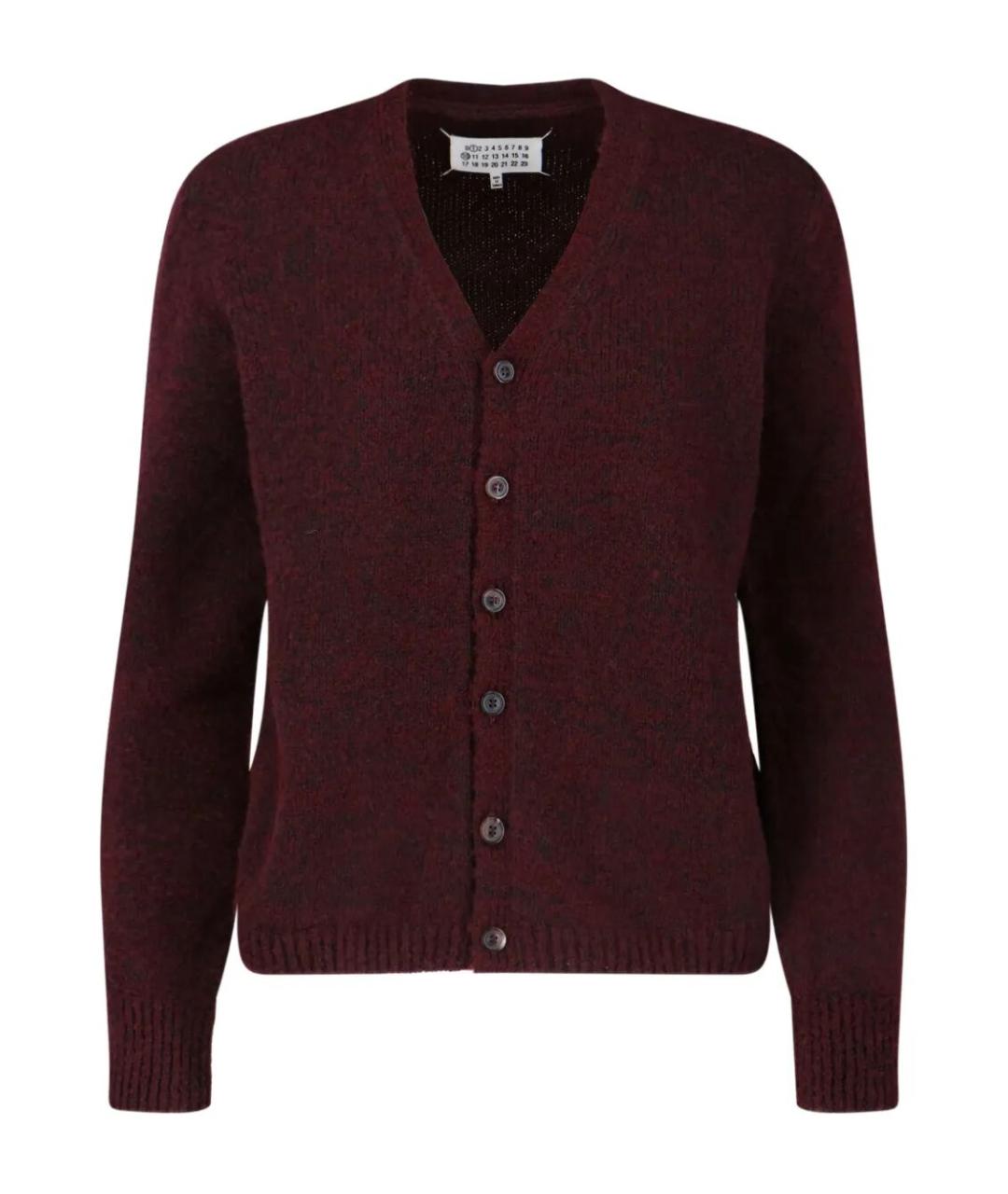 MAISON MARGIELA Бордовый шерстяной кардиган, фото 1