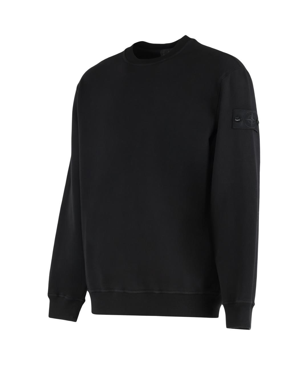 STONE ISLAND Черный хлопковый джемпер / свитер, фото 3