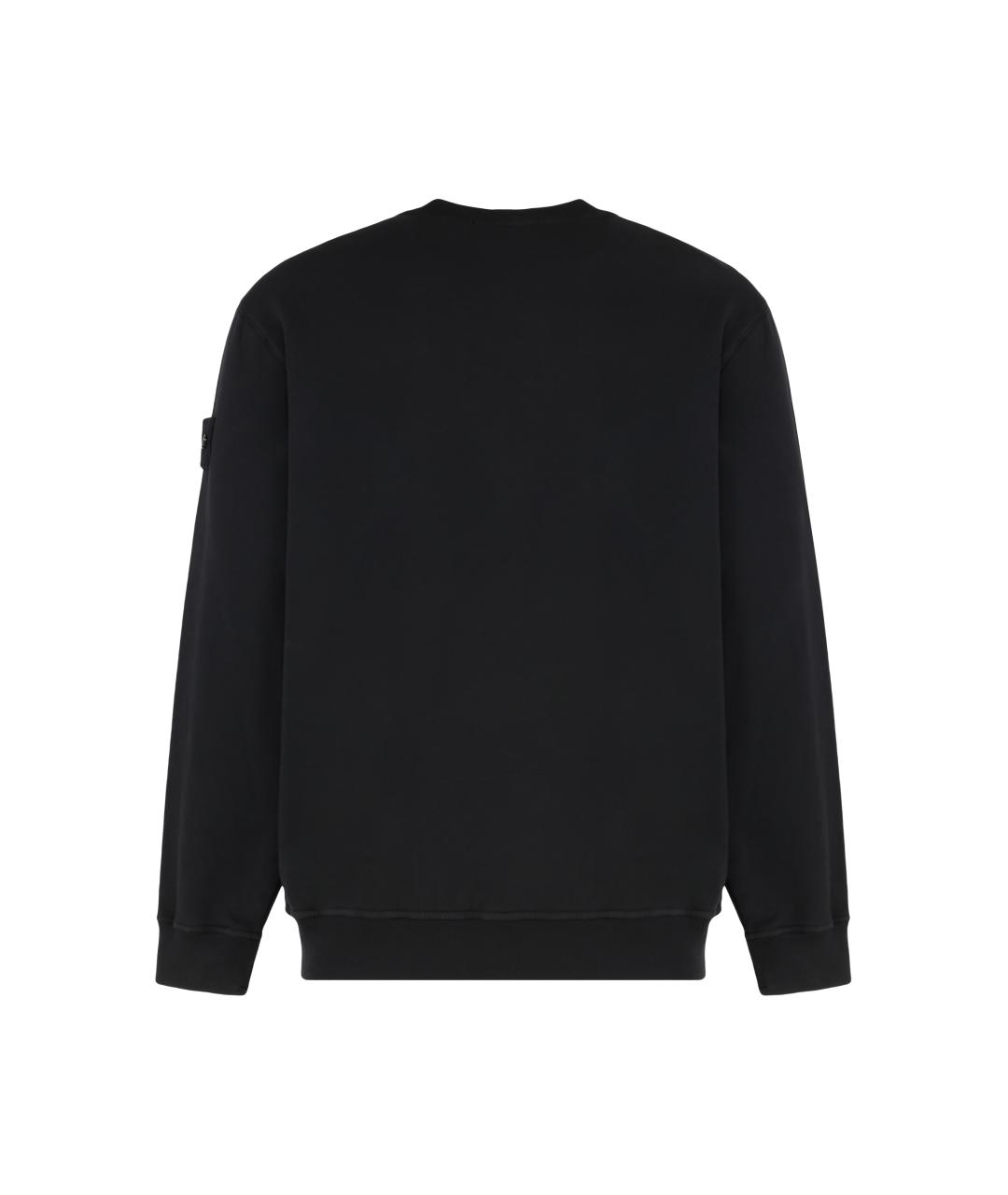 STONE ISLAND Черный хлопковый джемпер / свитер, фото 2