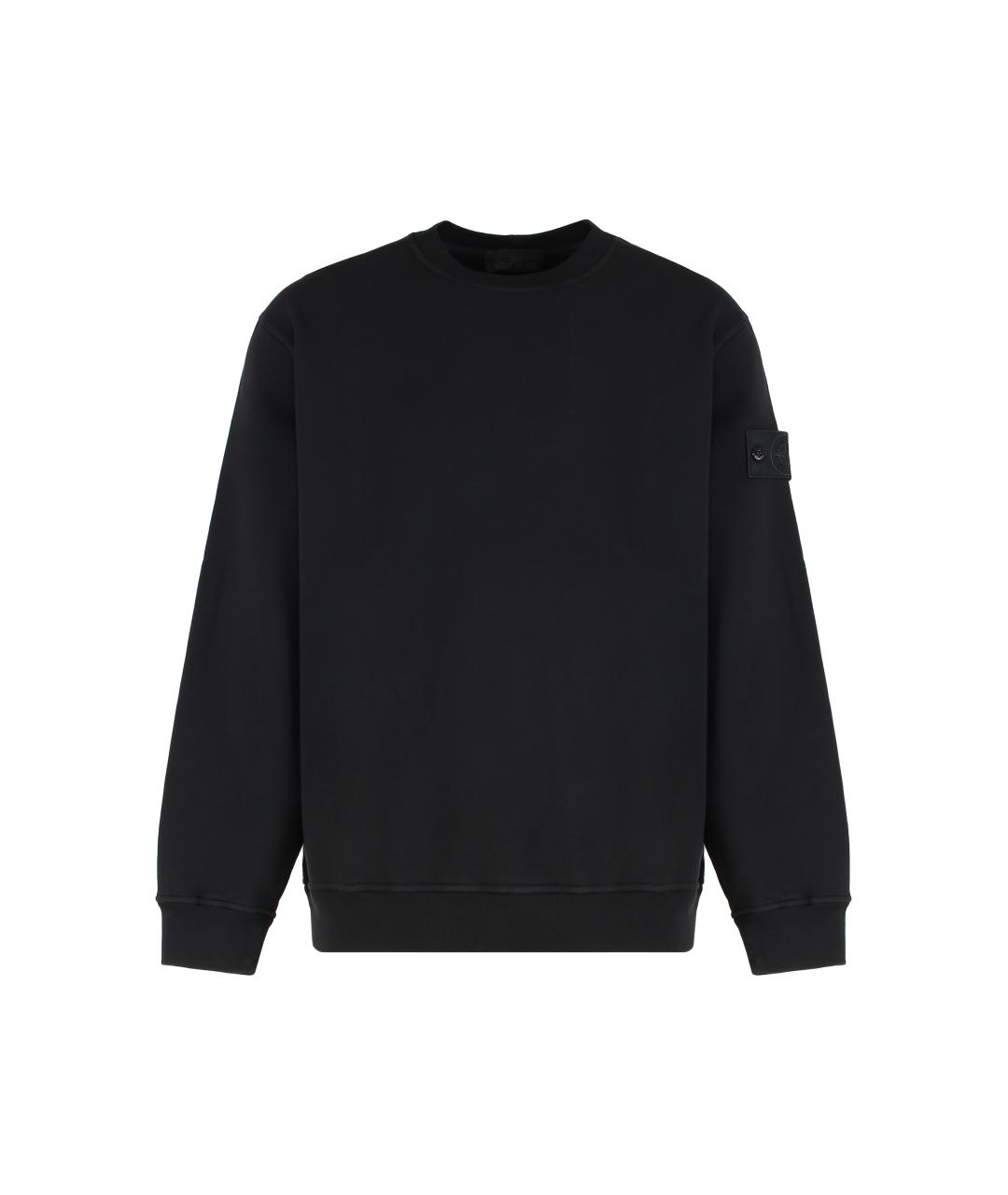 STONE ISLAND Черный хлопковый джемпер / свитер, фото 1