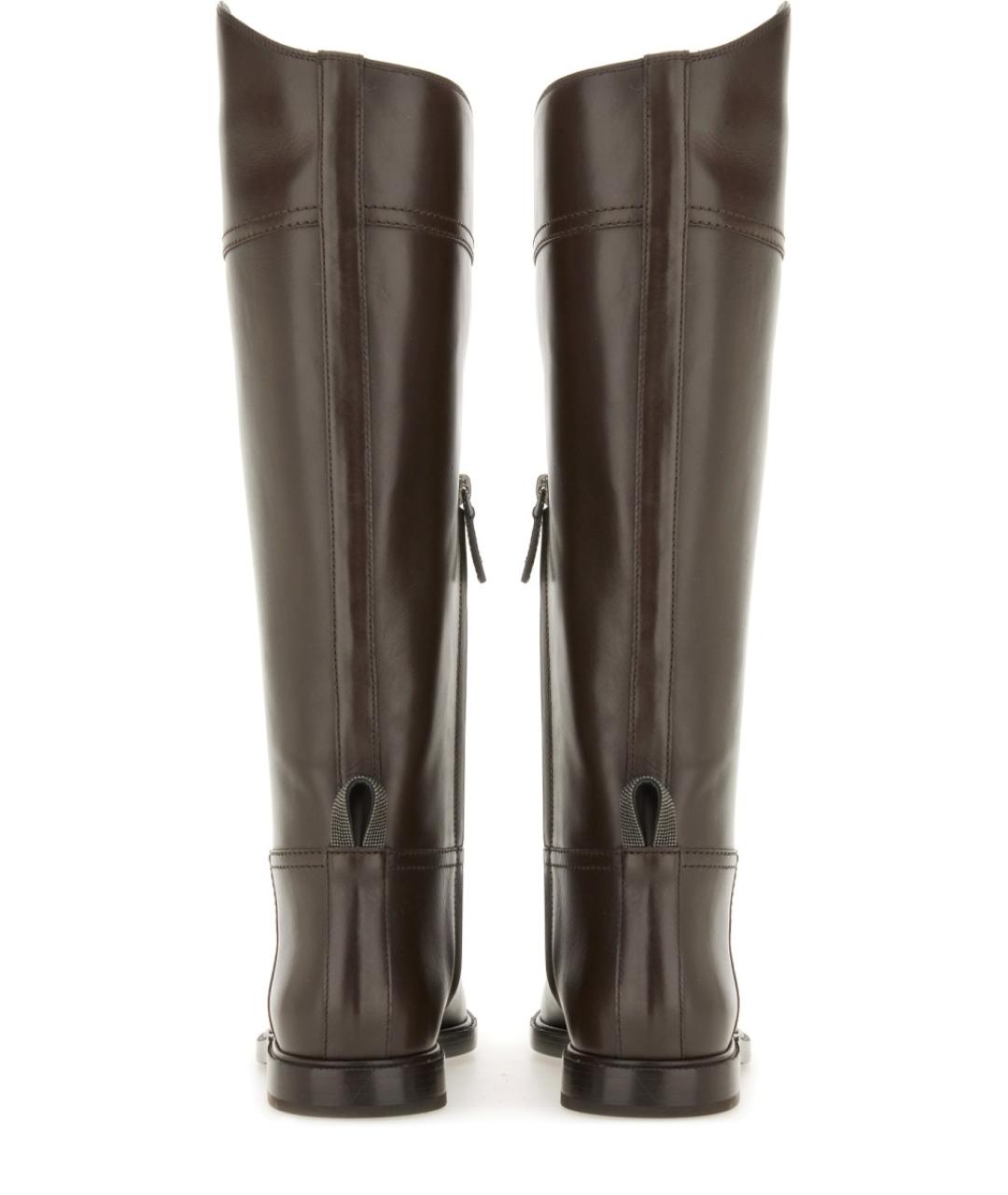 BRUNELLO CUCINELLI Коричневые кожаные сапоги, фото 3