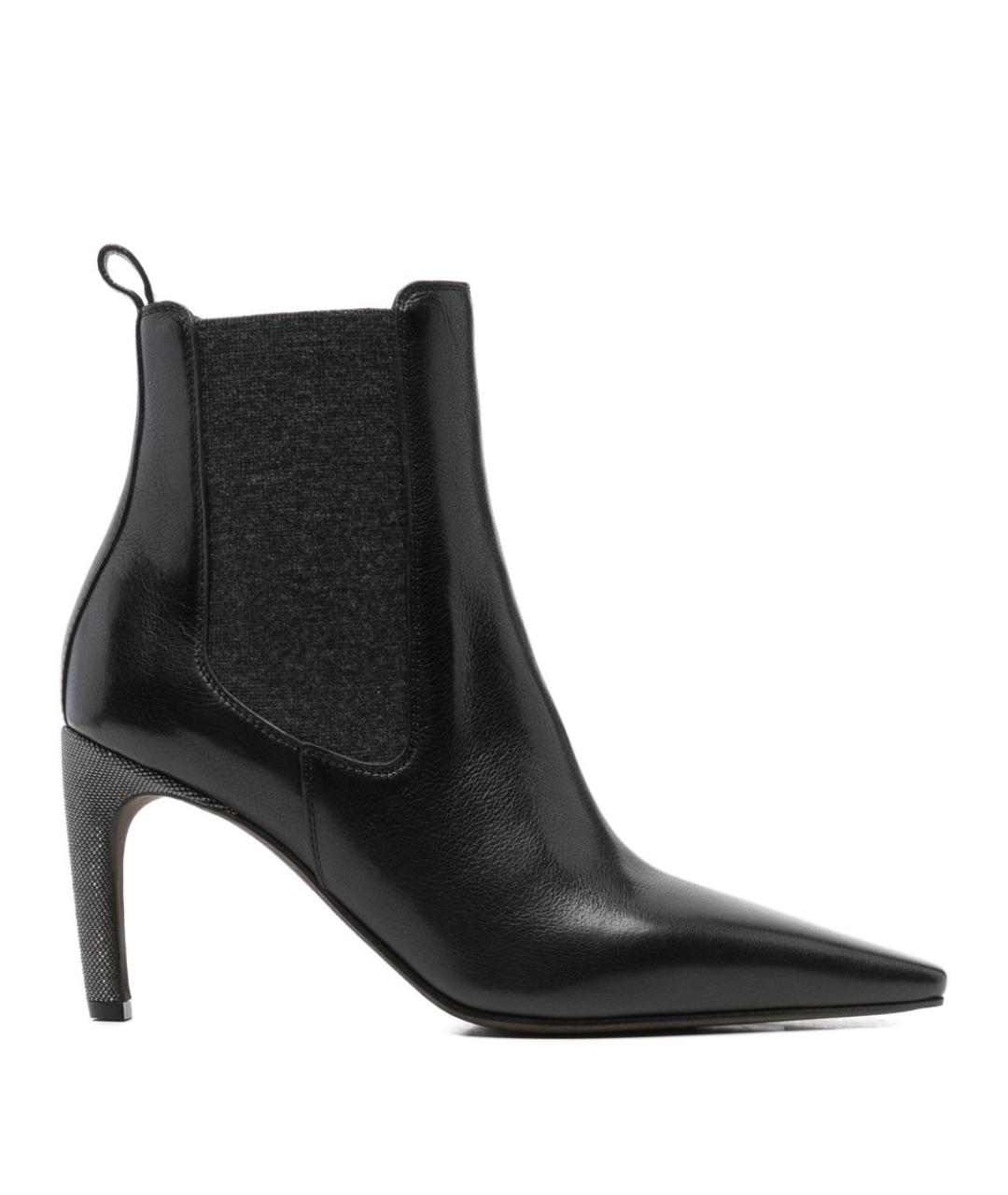 BRUNELLO CUCINELLI Черные кожаные полусапоги, фото 1