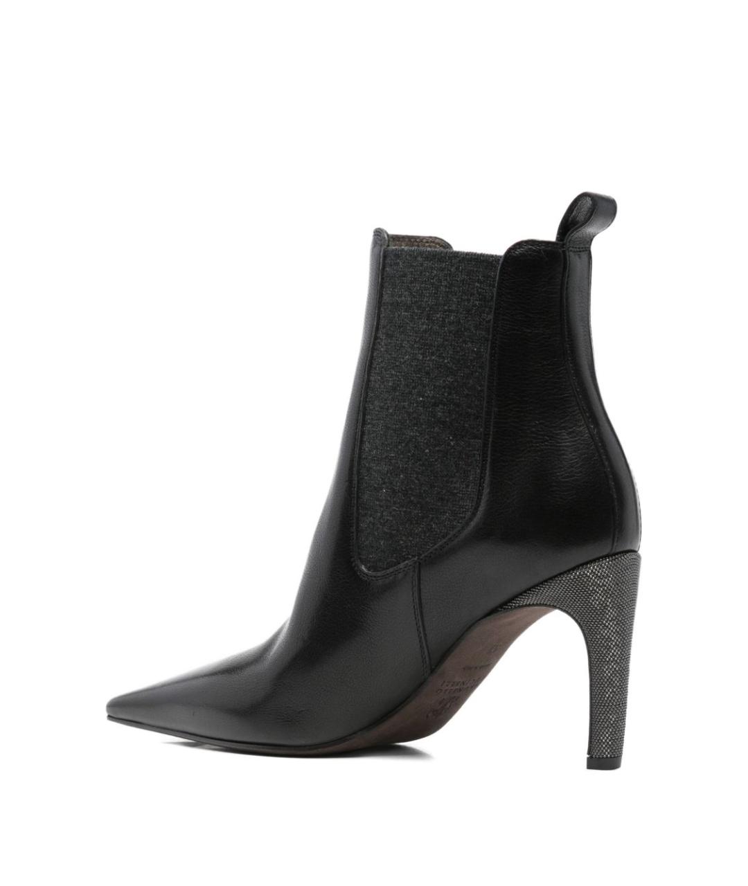BRUNELLO CUCINELLI Черные кожаные полусапоги, фото 4